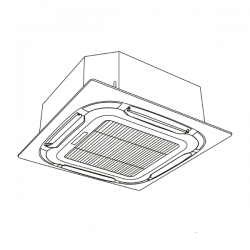 Кассетный кондиционер (сплит-система) Lessar NN Cassete Compact Inverter R32 LS-HE12BCWE2 / LZ-B4CUB / LU-HE12UWE2